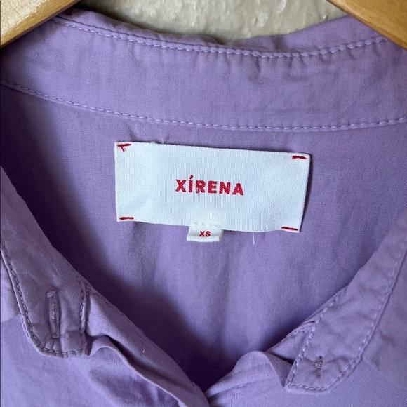 Xirena light purple Channing ruched rolled sleeve blouse - Picture 4 of 12